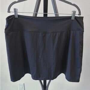 Curvy Plus XXL Black Golf Pickleball Skort Built-in Shorts with Pocket